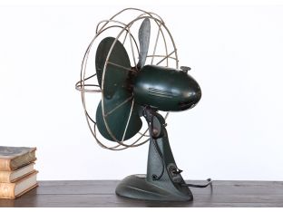 Vintage Dark Green Desk Fan
