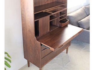 Barrister Desk with Hutch in American Walnut
