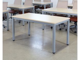 Maple Top Multi Purpose Table W/Silver Post Legs