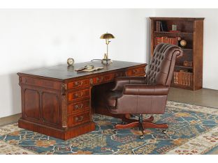 Carved Mahogany Regency-Style Executive Desk