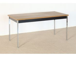 Black Metal Office Table With Laminate Top