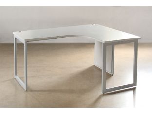Grey Curved Office Desks Right Hand