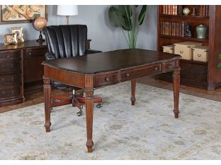 Burled Walnut Writing Desk With Walnut Inlay