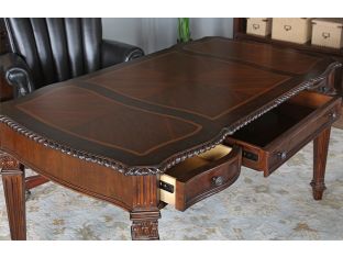 Burled Walnut Writing Desk With Walnut Inlay