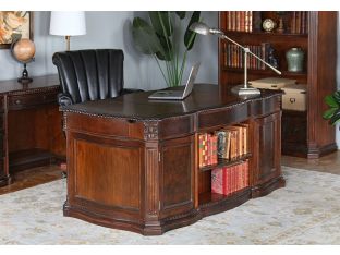 Burled Walnut Executive Desk With Walnut Inlay