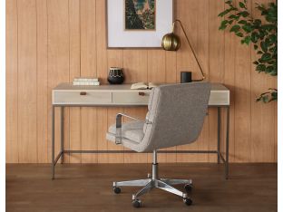 Light Poplar Writing Desk with Leather Pulls