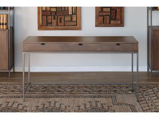 Auburn Poplar Writing Desk with Leather Pulls