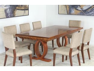 Burled Wood Biedermeier Style Expanding Conf Table