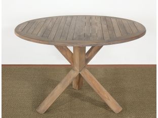 Weathered Teak Round Dining Table