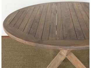 Weathered Teak Round Dining Table