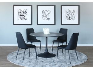 Slate Grey Ceramic Top Dining Table on Black Base