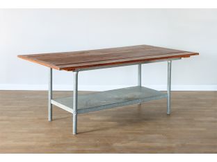 Vintage Industrial Wood & Metal Kitchen Island 