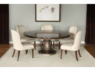 Dark Eucalyptus Wood Dining Table w/ Pedestal Base