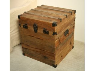 Bleached Pine Box End Table