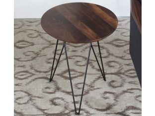 Solo End Table with Walnut Top and Black Metal Base