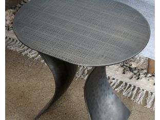 Element Etched Iron End Table
