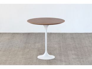 Saarinen Style Tulip End Table with Walnut Top