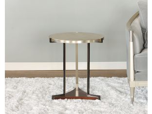 Round End Table w/ Undershelf & Greek Key Base