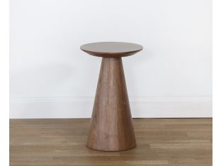 Low Walnut Veneer End Table
