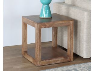 Open Square Ash End Table