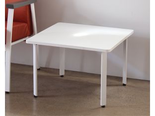 White Laminate & White Base Waiting Room End Table