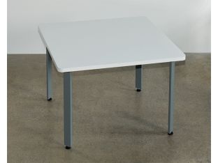 White Laminate & Grey Base Waiting Room End Table
