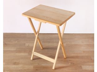 Vintage Folding Wood TV Tables (Set of 2)