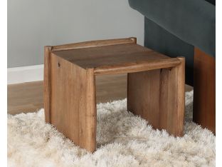 Weathered Oak Modern Waterfall End Table