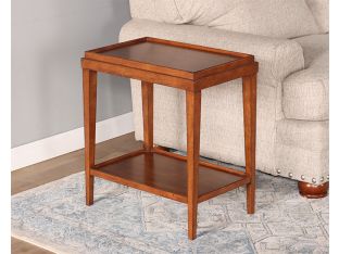 End Table with Raised Edge and Undershelf