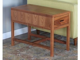 Slim Walnut End Table w/One Drawer