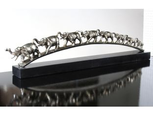 Antiqued Silver Elephant Family