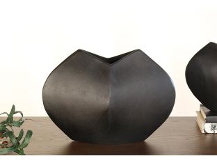 Large Pinched Bronze Abstract Vase - Cleared Decor