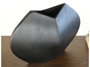 Large Pinched Bronze Abstract Vase - Cleared Decor