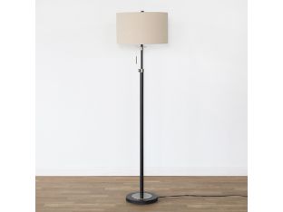 Black And Antique Nickel Accent Floor Lamp
