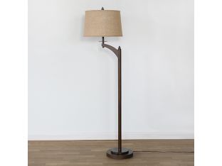 Bronze Metal Floor Lamp With Burlap Shade