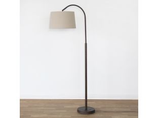Bronze Metal Curved Arm Floor Lamp