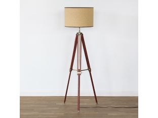 Walnut Tripod Floor Lamp