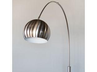 Brushed Nickel Arc Floor Lamp With Marble Base