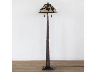 Dark Bronze With Branch Detail Floor Lamp