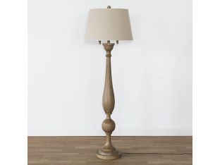 Turned Poly Wood Floor Lamp