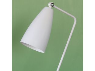 Matte White Tripod Floor Lamp W/ Adjustable Shade