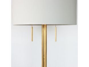 Antique Gold Floor Lamp with Greek Key Base