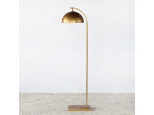 Brass Arch Neck Floor Lamp W/Swiveling Shade