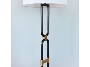 Double U Black and Brass Floor Lamp
