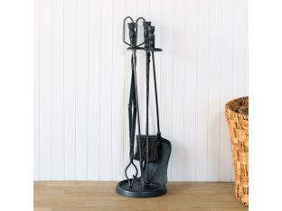 Raw Steel Owl Fireplace Tools