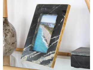 Medium Black Marble And Brass Frame 4W X 6H
