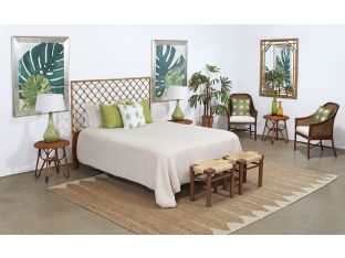 Rattan Lattice Queen Headboard