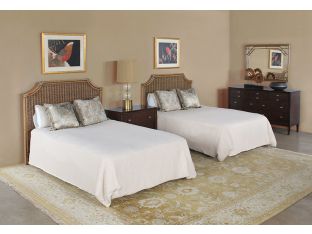 Rattan & Channeled Wicker Queen Headboard