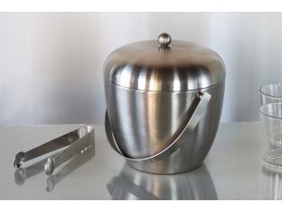 Round Steel Ice Holder w/ Tongs