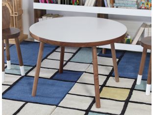 Poco Walnut & White Craft Kids Table 